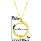 Round Pendant Necklace Locket Charm Stainless Steel Necklaces For Women Men Jewelry Chain Around Neck Necklace Decoration Gifts