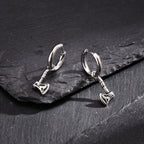 Viking Wolf Axe Hoop Earrings — Stainless Steel