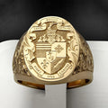 2026 Popular 925 Silver Plated 18k Gold Retro Carved Godfather Ring, High-end Men's Engagement Wedding Ring
