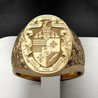 2026 Popular 925 Silver Plated 18k Gold Retro Carved Godfather Ring, High-end Men's Engagement Wedding Ring