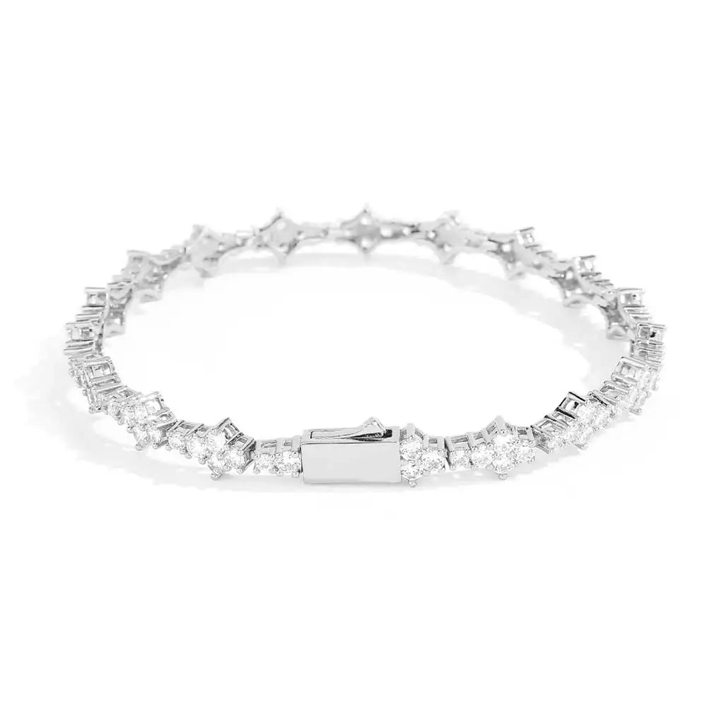 Iced Out Cross Tennis Bracelet Stainless Steel