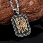 Religious Guard Archangel St. Michael Necklace Christian Faith Amulet Pendant Stainless Steel Gold Color Jewelry for