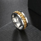 Anxiety Fidget Rings For Men Spining Titanium Stainless Steel Colorfully Spinner Rotatable Chain Jewelry Rotating Rings