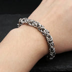 Thick Byzantine Link Bracelet — Stainless Steel, 18cm to 22cm