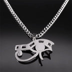 Horus Eye Steel Pendant Tiger Vintage Egyptian