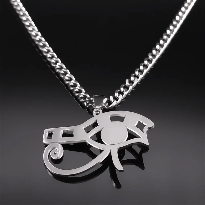 Horus Eye Steel Pendant Tiger Vintage Egyptian
