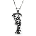 Grim Reaper Silver Chain Necklace — Stainless Steel