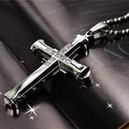 Iced Out Cross Black Pendant Zircon Punk
