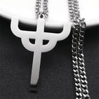 Gothic Silver Pendant Chain Necklace — Stainless Steel