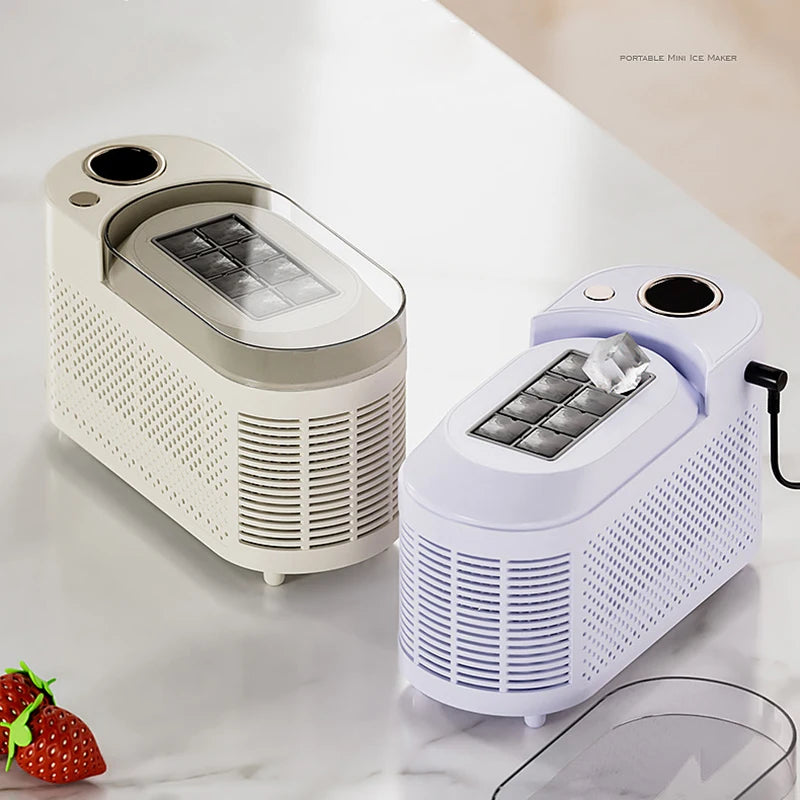 110V/220V Portable Small Ice Maker Mini Home Dormitory Office Camping 12V Car Cube Ice Automatic Ice Making Box Ice