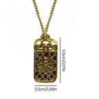 Mini Tarot Cards Pendant Necklace Colorful Antiqued Brass Cage Pendant with 22 Major Arcana Spiritual Jewelry Tarot