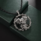 Retro Gothic Golden Cross Skull Pendant Necklace for Men Fashion Party Rock Motorcycle Riding Punk Jewelry Gift