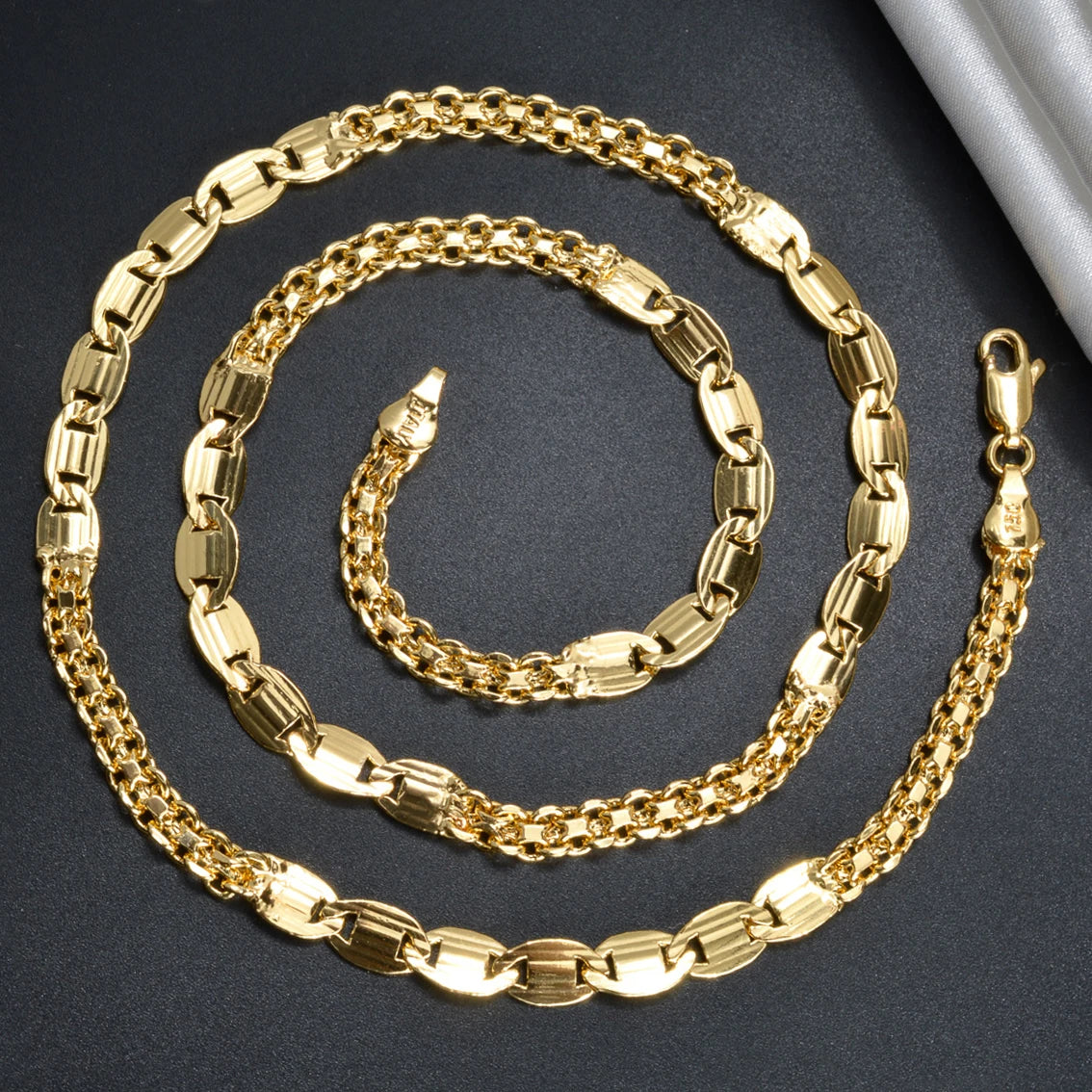 Sunny Jewelry Hip Hop Chain Necklace for Men Women Basic Punk Copper Long Lock Choker Chain Necklace Party Fashion Jewelry Gifts