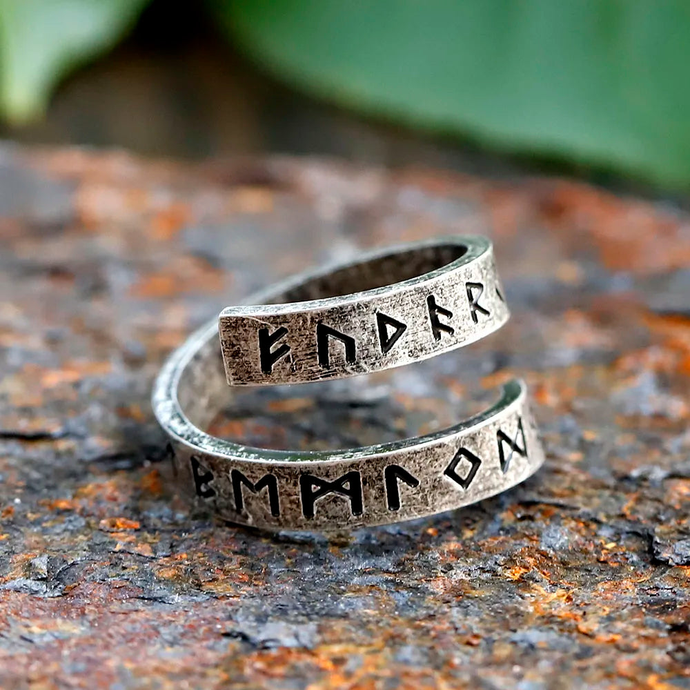 2024 New 316L Stainless Steel Viking Rotating chain rune Ring For Men Fashion retro Amulet fashion Jewelry Gift free