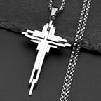Multi-Layer Jesus Crucifix Pendant Necklace — Stainless Steel