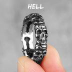 Vintage Punk Gothic All Skull Head Series Stainless Steel Womens Mens Rings Unique for Biker Jewelry Creativity Gift