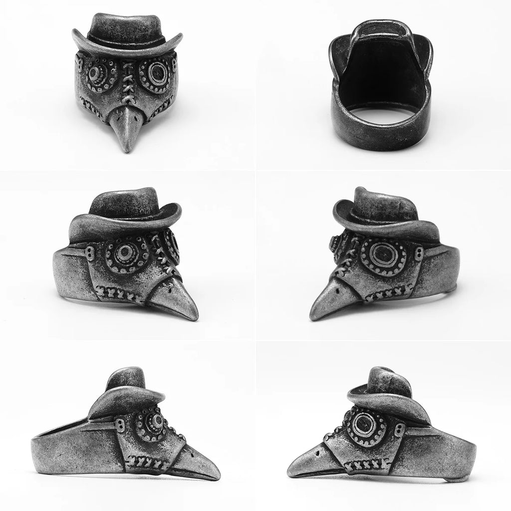 Skull Witch Ring Black Stainless Steel Gothic