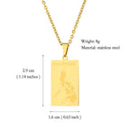Philippines Flag Map Pendant Necklace — Stainless Steel