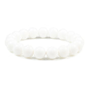 Natural Stone Bracelet Men 6/8/10mm White Black Dull Polish Matte Onyx Agates Shiny Round Beads Yoga Jewelry Bracelets