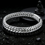 Men's Hip Hop Cuban Chain Bracelet Stainless Steel Wristband Magnetic Clasp Punk Style Trendy Fashion Jewelry Gift for