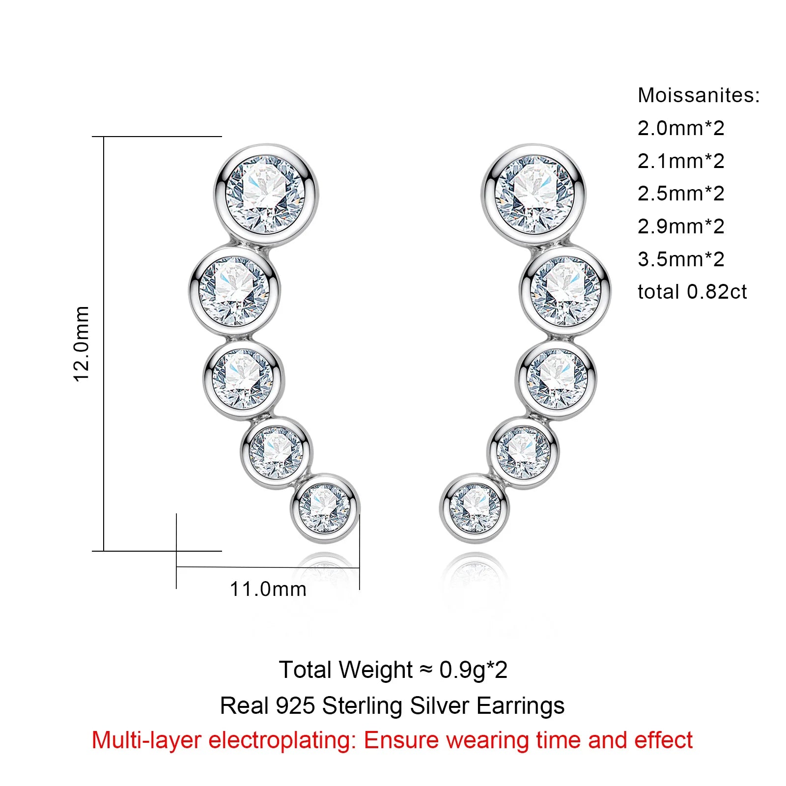 Iced Out Stud Earrings — 925 Silver