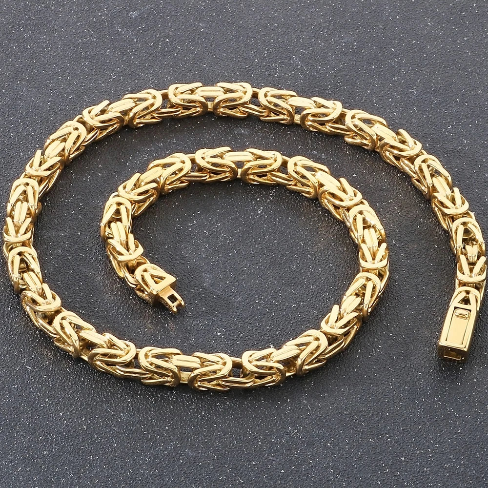 60/63CM Length Chain Necklace for Man Solid 10/13MM Width Stainless Steel Link Chains On Neck Jewelry Mens Necklaces