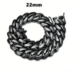 Hip Hop Black Color Stainless Steel Dense Cuban Miami Link Chain Necklaces for Men Bling Rapper jewelry Drop Shipping