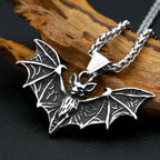 Gothic Bat Steel Pendant Necklace Punk Biker Animal