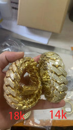 Gold Cuban Chain Necklace 10/12/22MM Brass