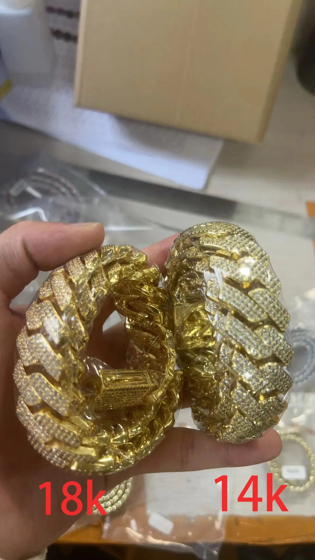 Gold Cuban Chain Necklace 10/12/22MM Brass