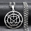 Silver Sigil Pendant Necklace — Stainless Steel