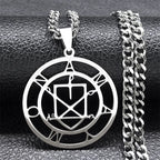 Silver Sigil Pendant Necklace — Stainless Steel