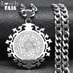 Archangel Amulet Pendant Necklace — Stainless Steel