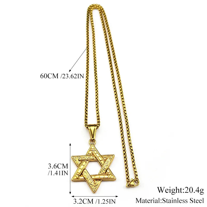 Star Two-Tone Pendant Jewish David Israel Hexagram