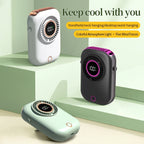 Colorful Hanging Neck Fan Portable Hanging Neck Fan Intelligent Digital Display Colorful Atmosphere Light Five-speed