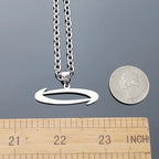 Polished O Pendant Necklace for Men 24in — Stainless Steel