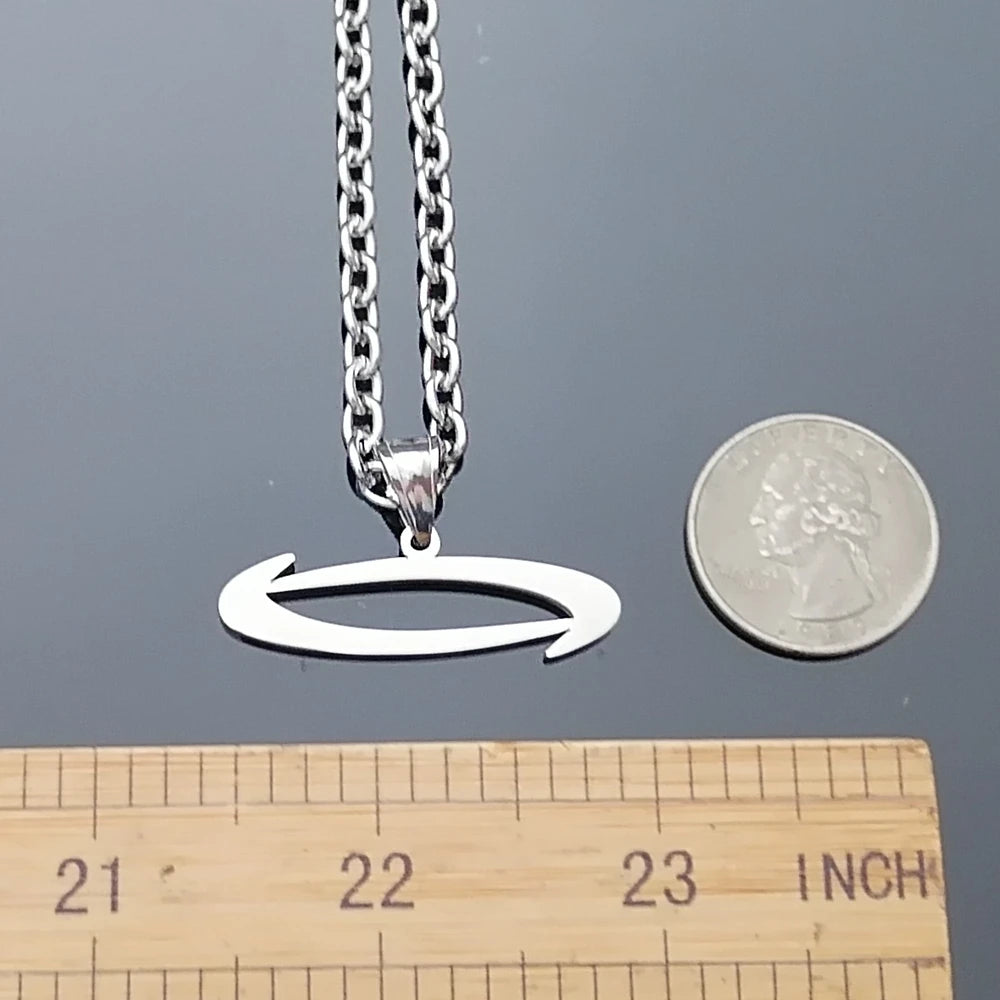 Polished O Pendant Necklace for Men 24in — Stainless Steel