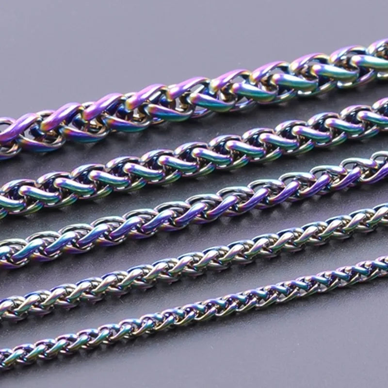 Width 3/4/5/6/7mm Stainless Steel Keel Chain Necklaces For Women Men Accessories Length 40/45/50/60/70/80/90cm Jewelry Necklace