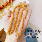 Mens and womens 18K gold necklace AU750 ball chain transfer domineering jewelry boss chain free shipping with