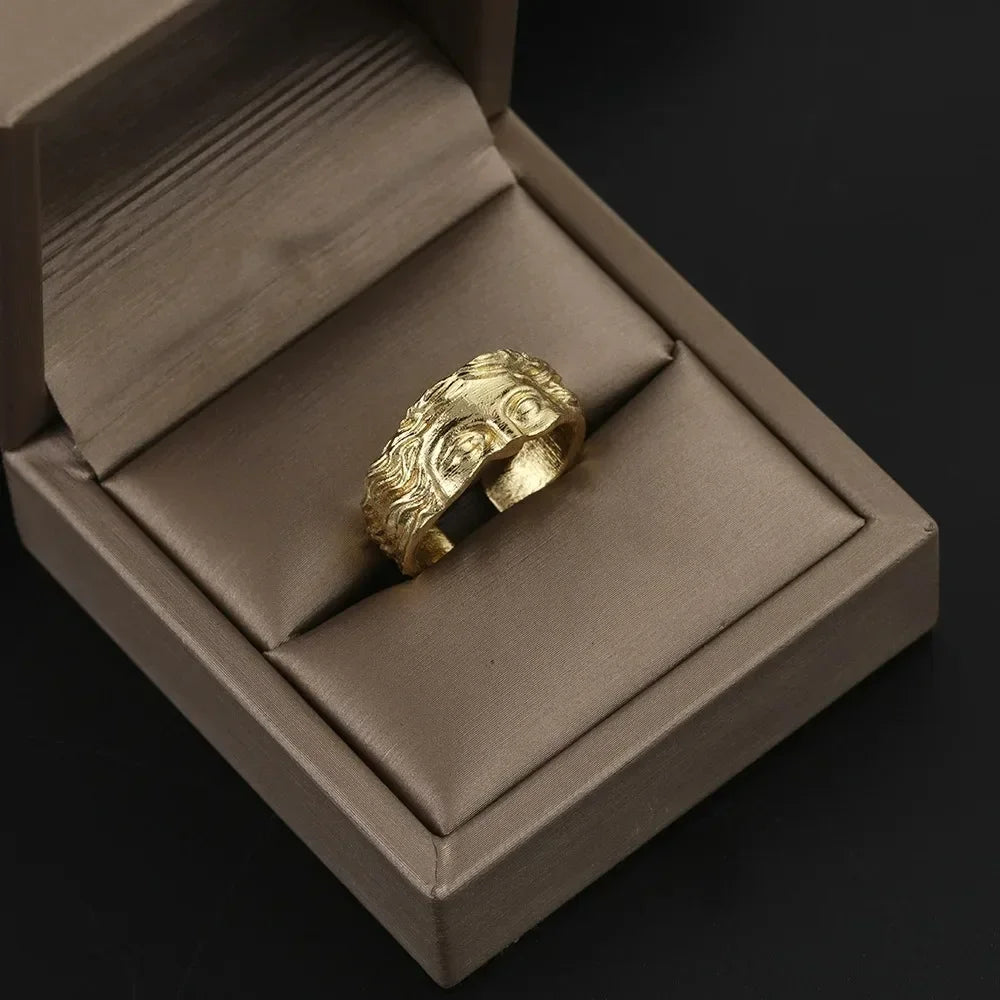 Greek Mythology Retro Gothic Art Open Ring — Adjustable