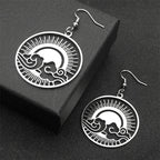 Sun Gold Earrings Ocean Wave Rise Hoop Hollow