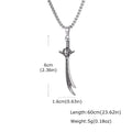 Vnox Mens Stainless Steel Lion Head Scimitar Sword Pendant Necklace, Gothic Black Zircon Box Chain Punk Jewelry Gift for Him