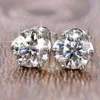 Rrjzz Certified 0.5CT-1CT D Color VVS1 Moissanite Stud Earrings 925 Sterling Silver Plated Hypoallergenic Earrings for Men Women