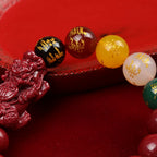 Natural Cinnabar FengShui PiXiu Lucky Red Rope Man Bracelet Good Luck Charm Wealth Attraction Protection Bracelet for