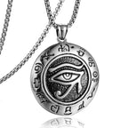 Silver Eye of Horus Pendant Necklace Statement
