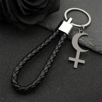 Cross Key Gold Pendant Crescent Moon Inverted
