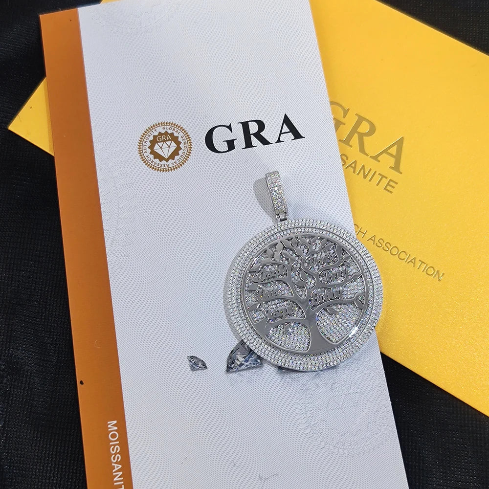 925 Silver VVS Moissanite Family Tree Pendant