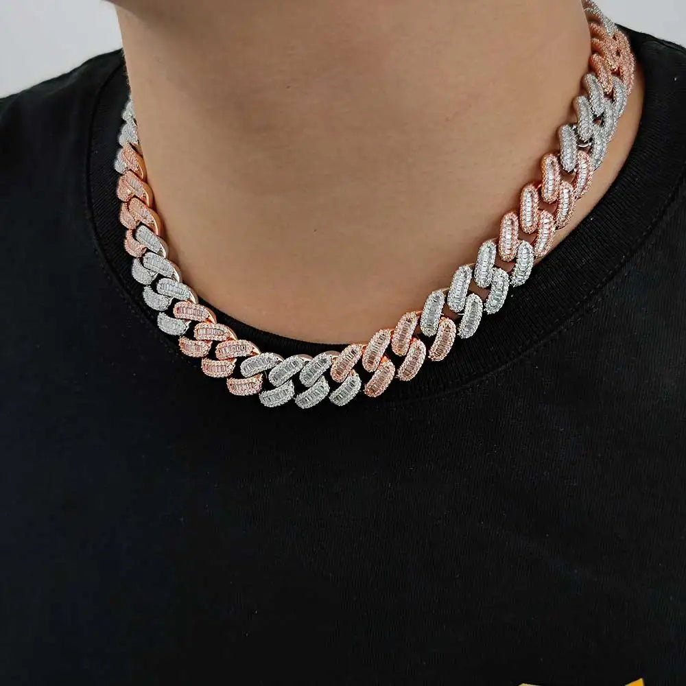 Iced Out Cuban Necklace Stainless Steel 15MM