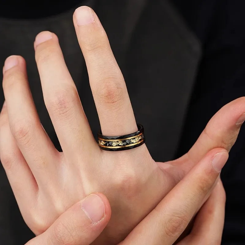 Hidden Closed-Finger Tungsten Unique Statement Ring