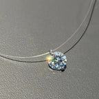 D VVS1 0.5-5CT Moissanite Diamond S925 Sterling Silver Invisible Transparent Fishing Line Clavicle Chain Necklace for